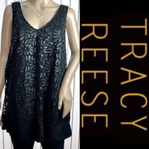 Plenty by Tracy Reese Black Sleeveless Print Top